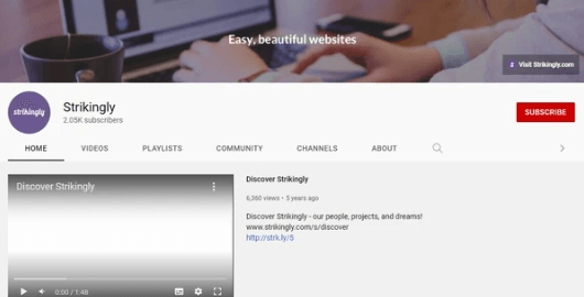 Strikingly Youtube 頻道 Strikingly Youtube 頻道